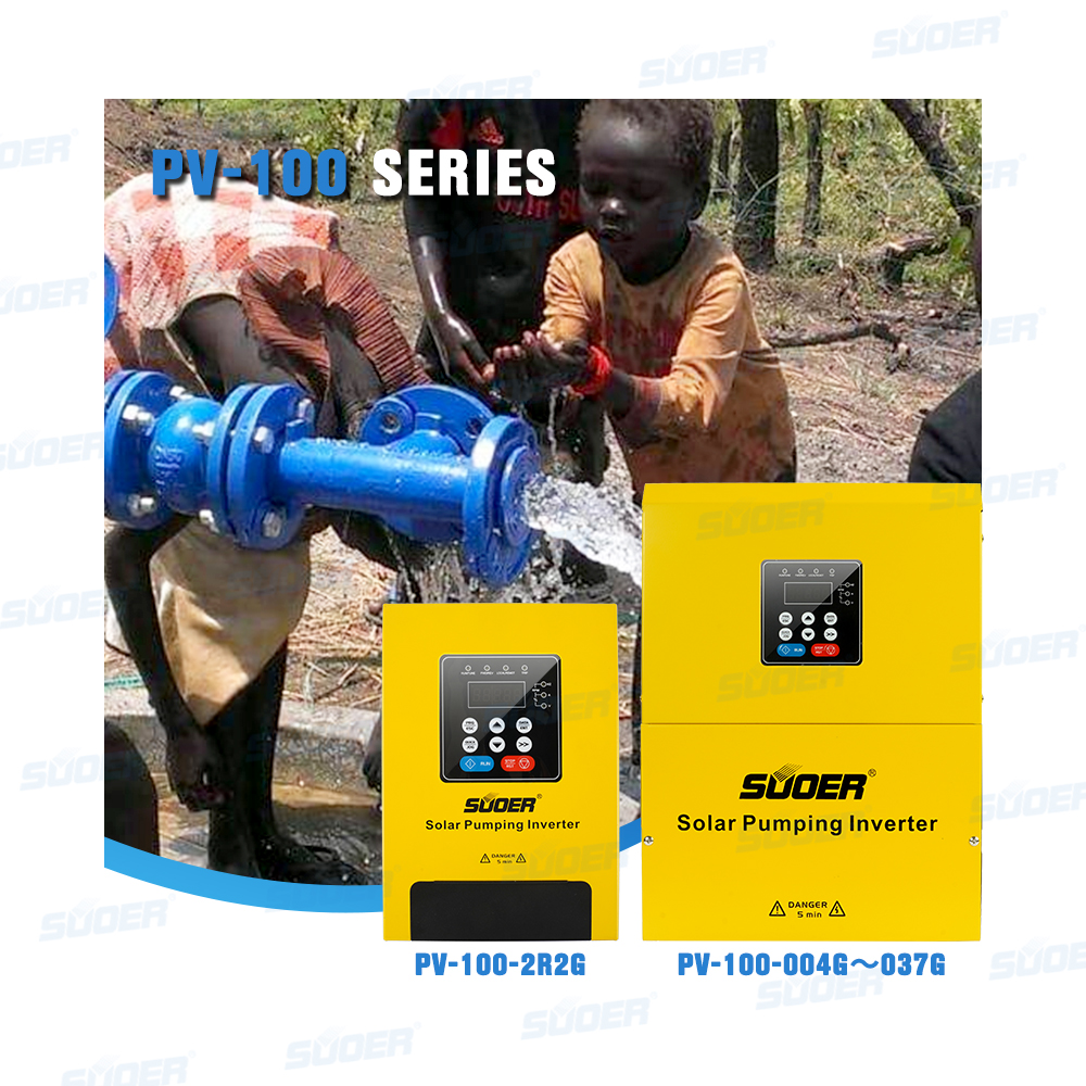 Suoer PV100-015G-4T good price OEM 380v 15kw 20hp 3 phase solar pump inverter fan cooling water pump inverter